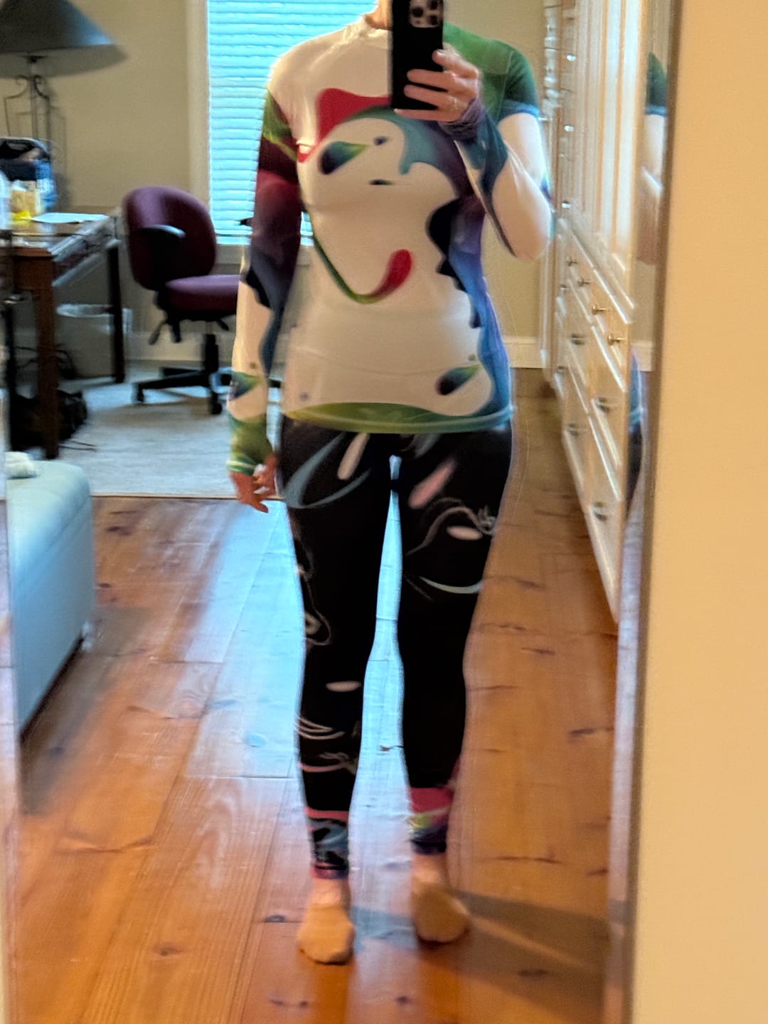 Customer photo review of Long Sleeve Rash Guard for Women UPF 50+ | Rainbow