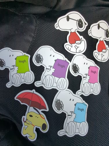 Customer photo review of Peanuts Snoopy Stickers - Set of 50
