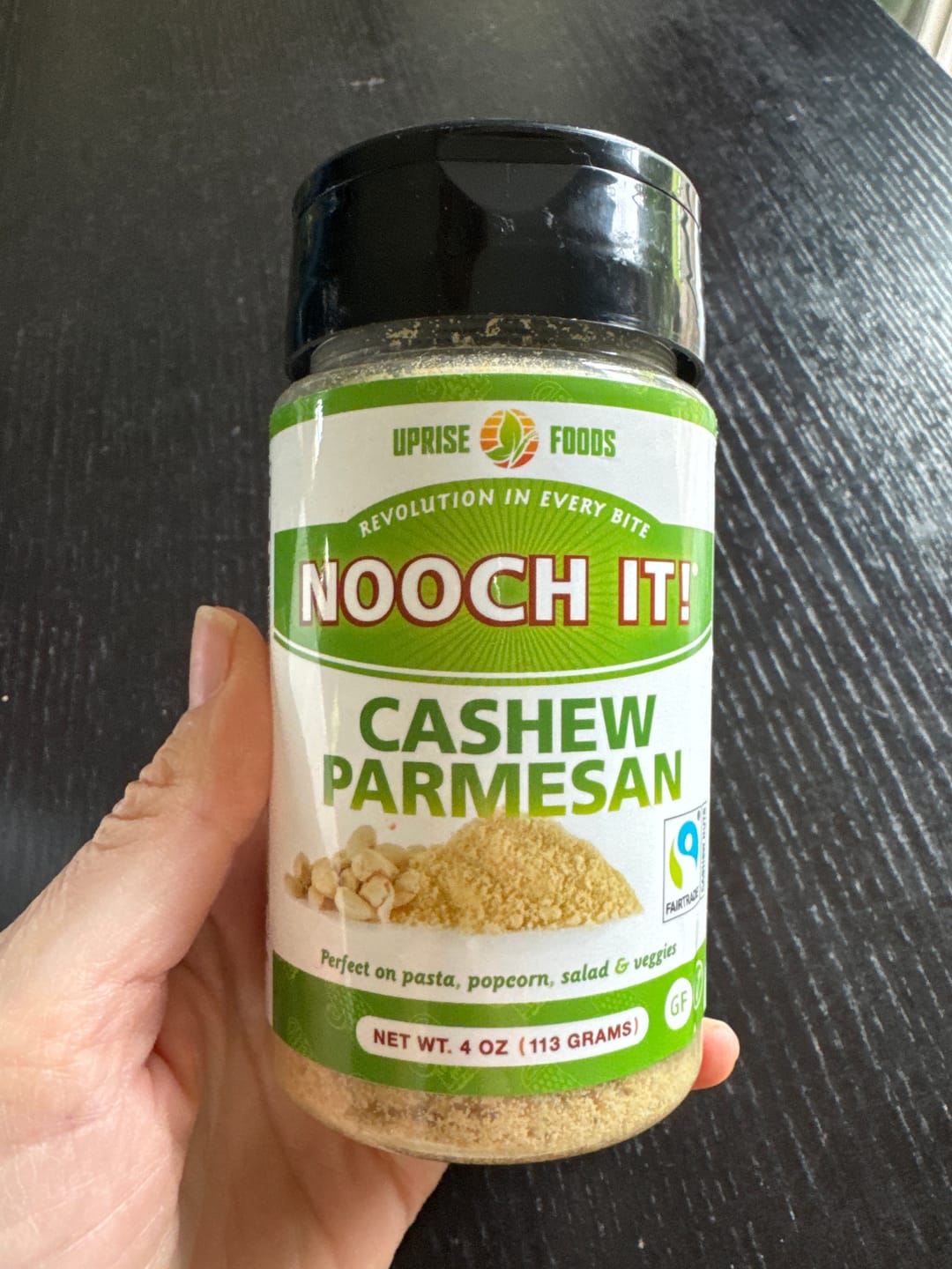 Customer photo review of NOOCH IT! Fair Trade Cashew Parmesan – Vegan, Organic, 4oz