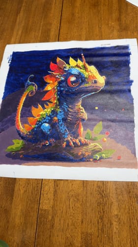 Customer photo review of Paint by Numbers - Rainbow Dragon