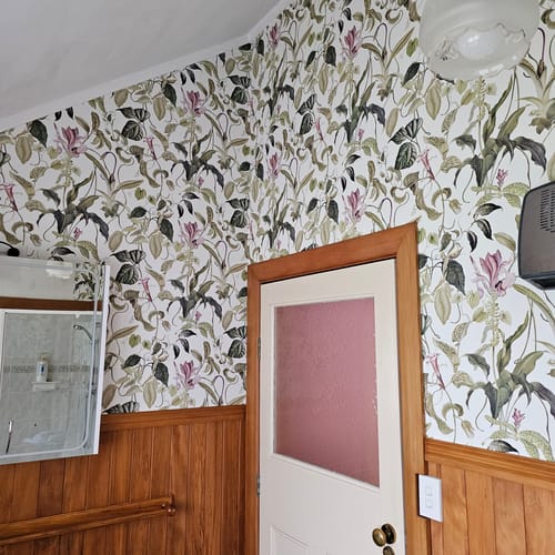 Customer photo review of Garden Wallpaper - Green White