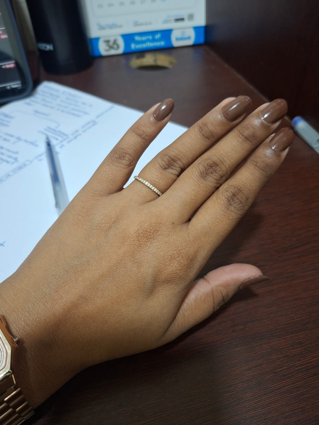 Customer photo review of Sparkling Serenity Gold Ring