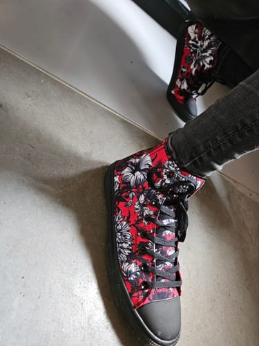 Customer photo review of Bloodflower High Tops - Classic Premium Canvas Shoes with Comfortable and Durable Soles