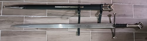 Customer photo review of Legacy of Courage Broken Sword Necklace Stainless Steel: Helps Pair Veterans With A Service Dog Or Shelter Dog