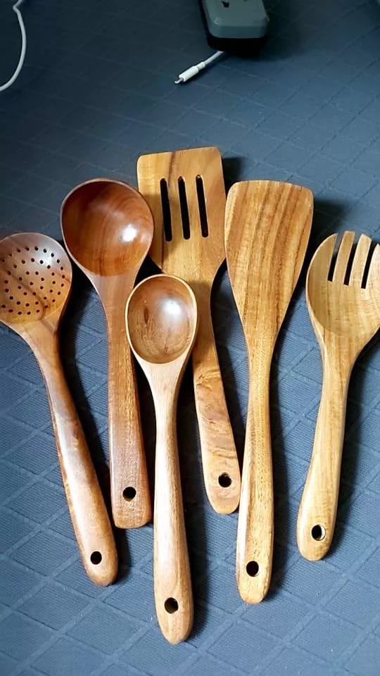 Customer photo review of Wooden Teak Utensils Set - 50% OFF SALE