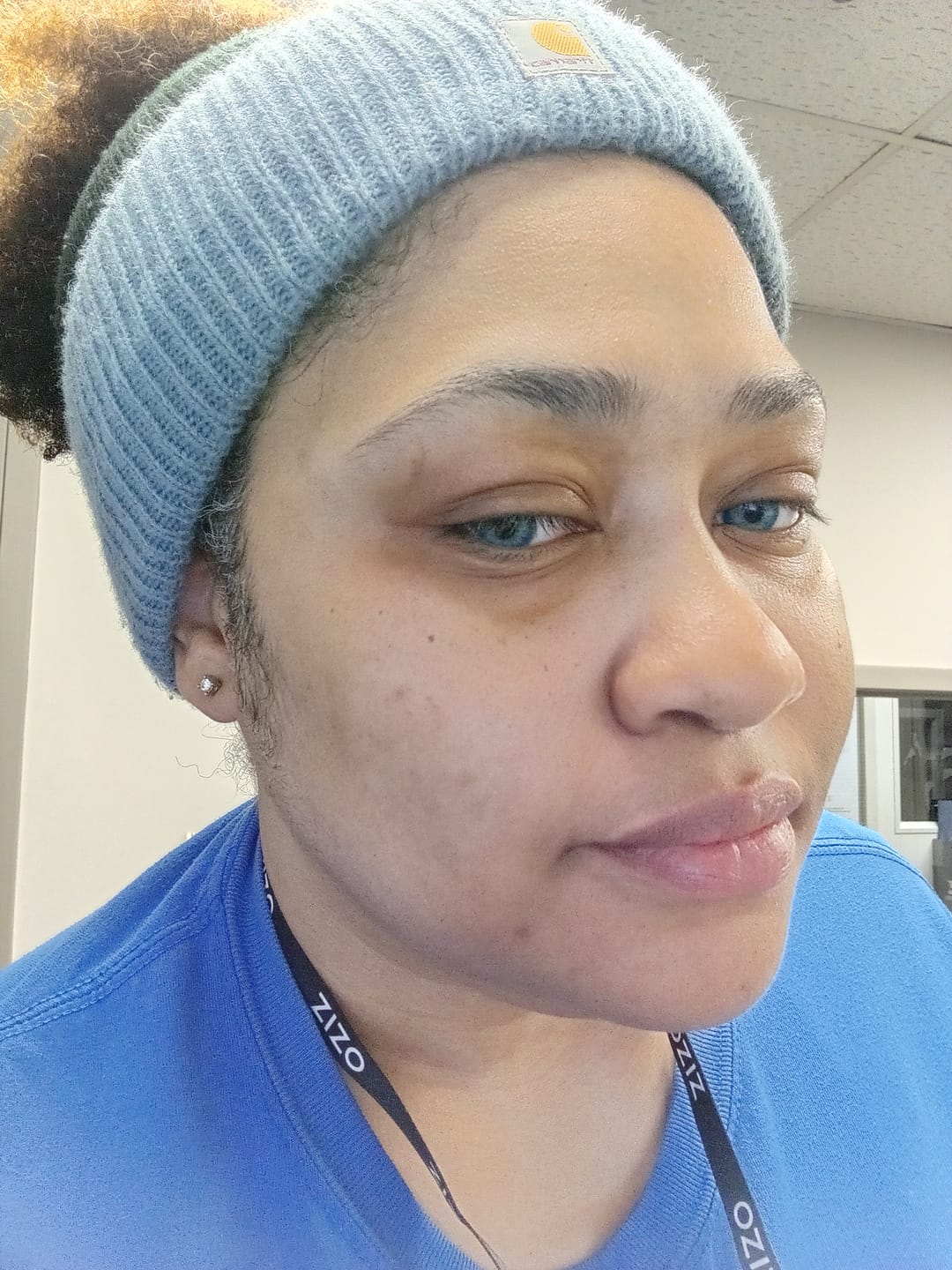 Customer photo review of Amazonia Antarctic Blue Prescription Colored Contact Lenses