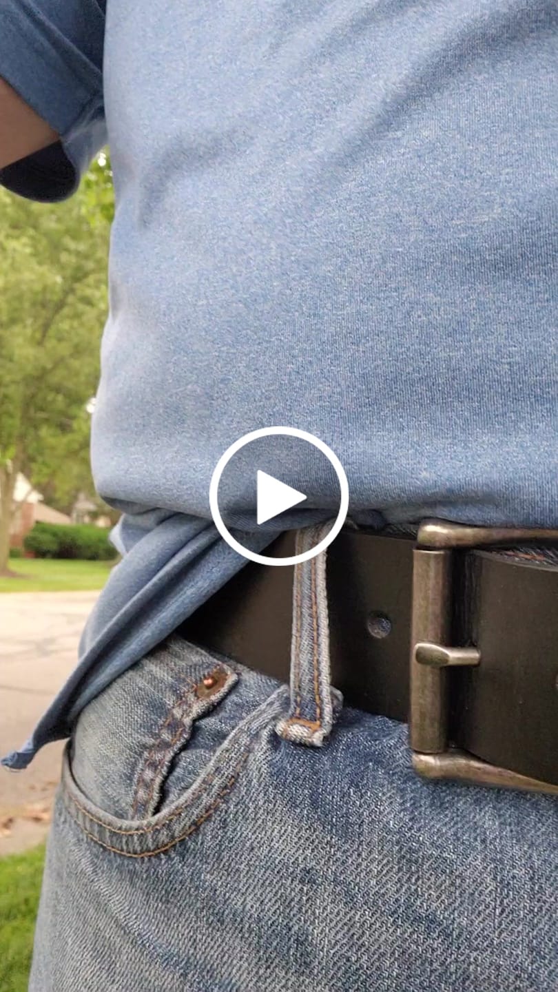 Customer video review of Black 45 mm 100% Full Grain Bridle Leather Belt for Jeans