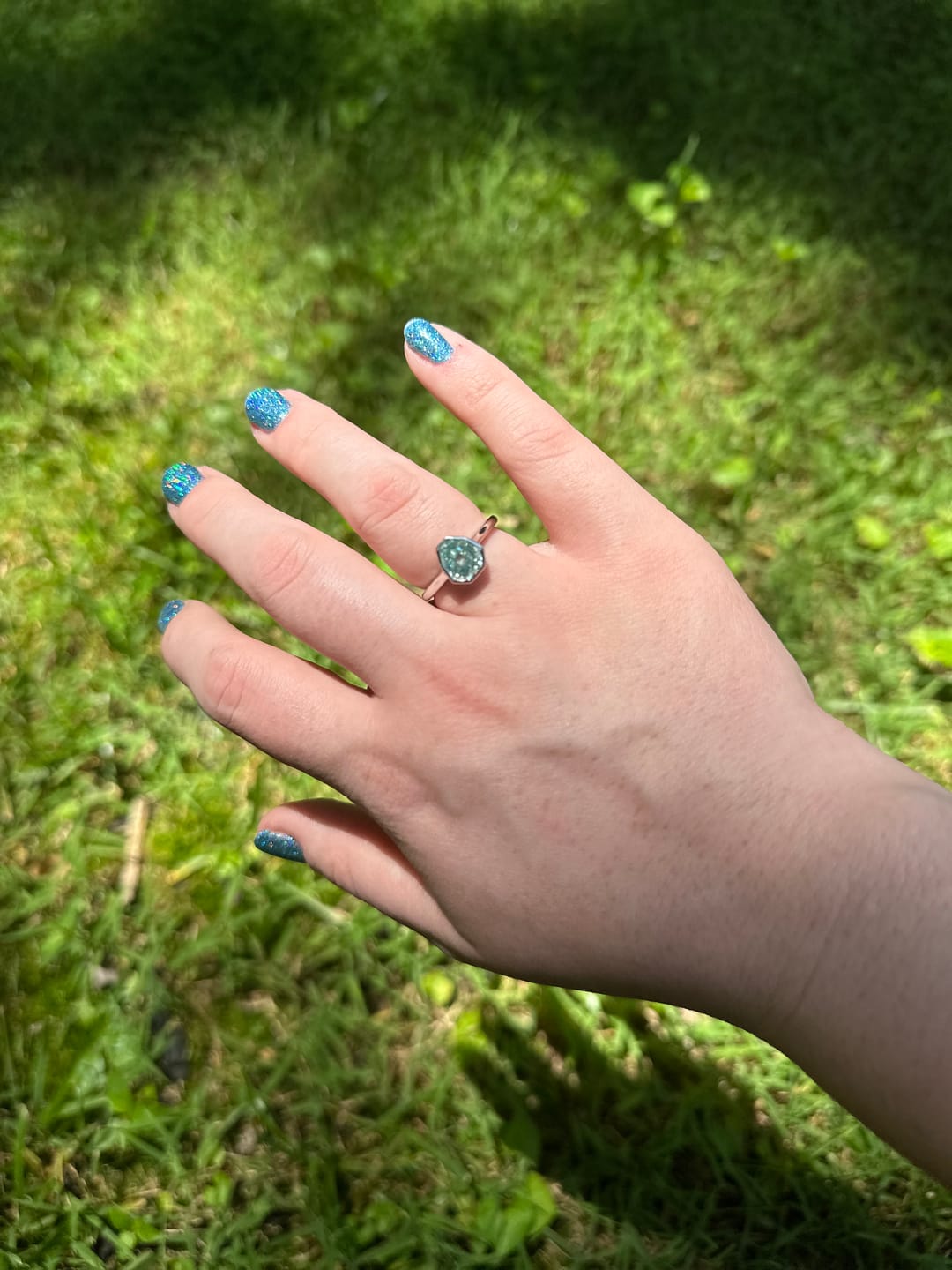 Customer photo review of Dainty Minecraft Ring PREORDER