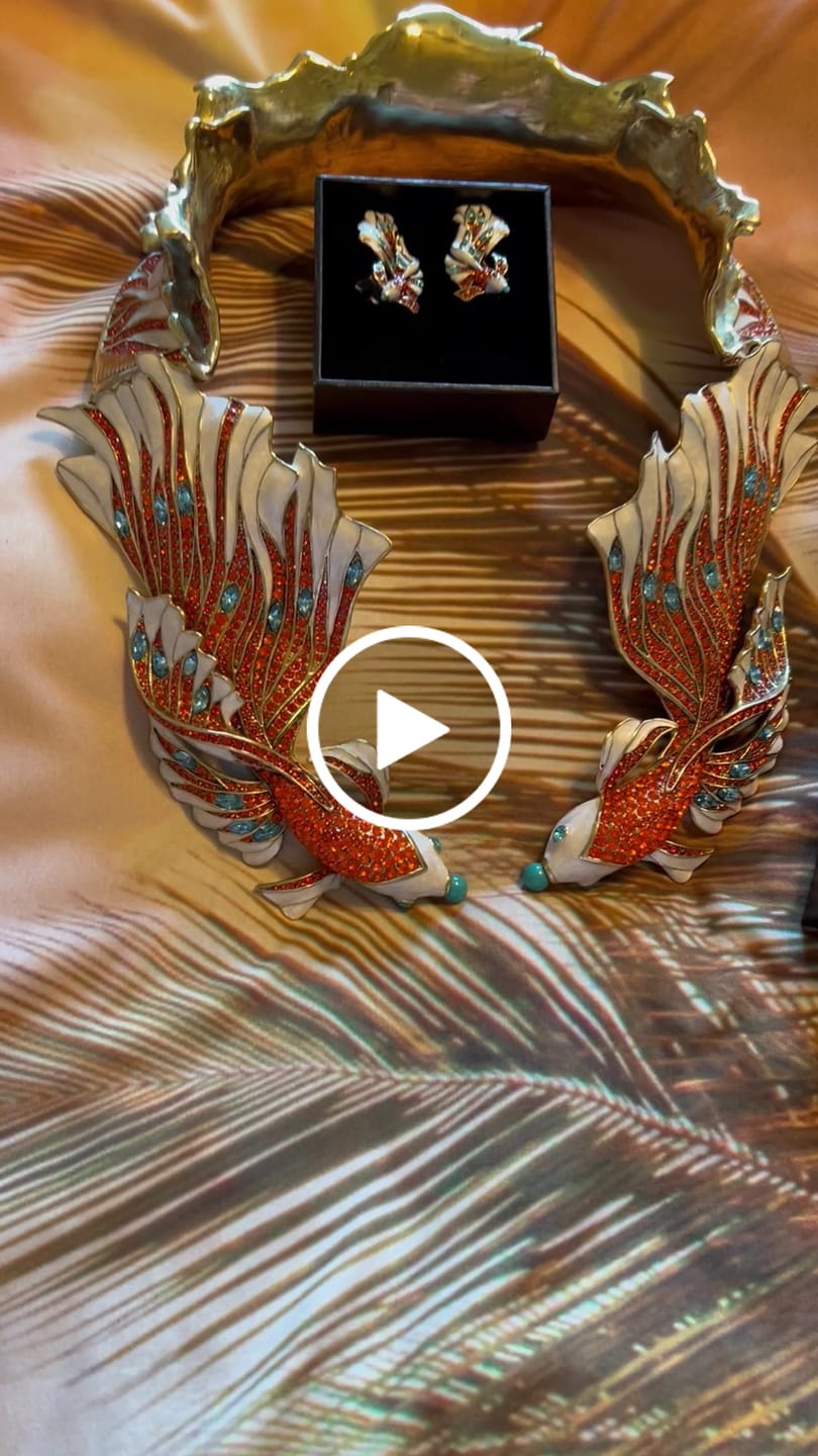 Customer video review of HEIDI DAUS®"Queen Koi" Crystal & Enamel Koi Fish Button Earrings