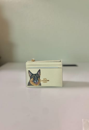 Customer photo review of Coach Mini Skinny Card Wallet with Custom Pet Portrait