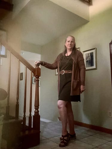 Customer photo review of Harlowe Ribbed Dress - Olive Leaf