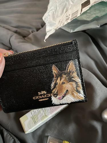 Customer photo review of Coach Wristlet with Custom Pet Portrait