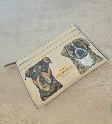 Customer photo review of Coach Mini Skinny Card Wallet with Custom Pet Portrait