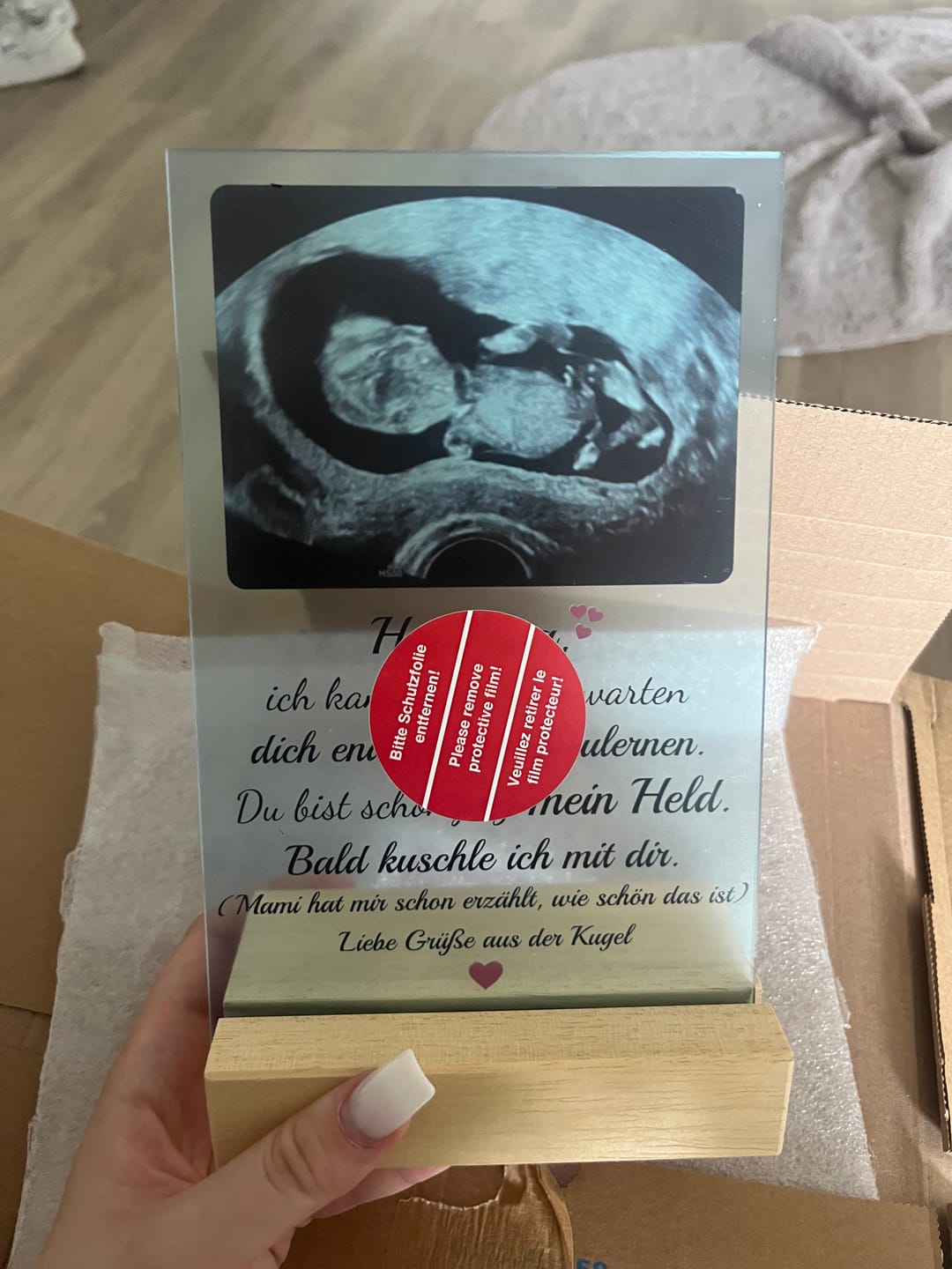 Customer photo review of Acrylglas - Ultraschallbild Papa - personalisierbar