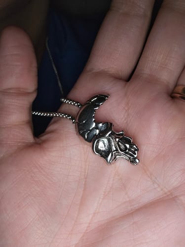 Customer photo review of Shattered Skull Necklace