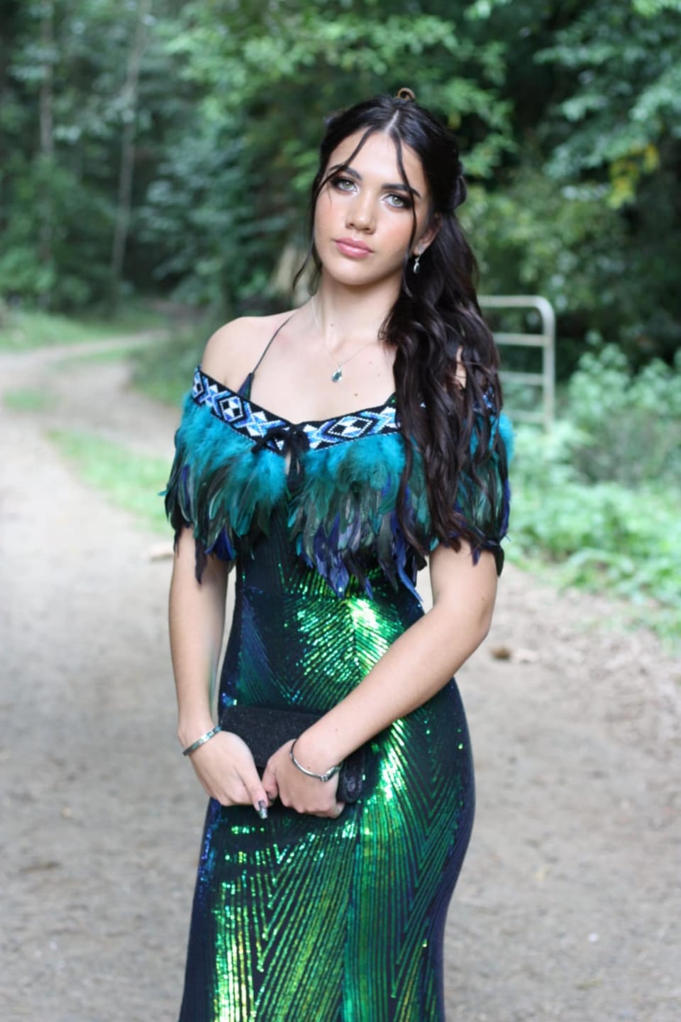Customer photo review of Paua Blue Ceremonial Short Korowai