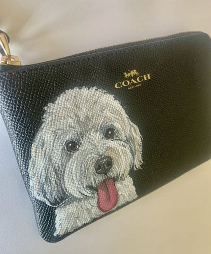 Customer photo review of Coach Wristlet with Custom Pet Portrait