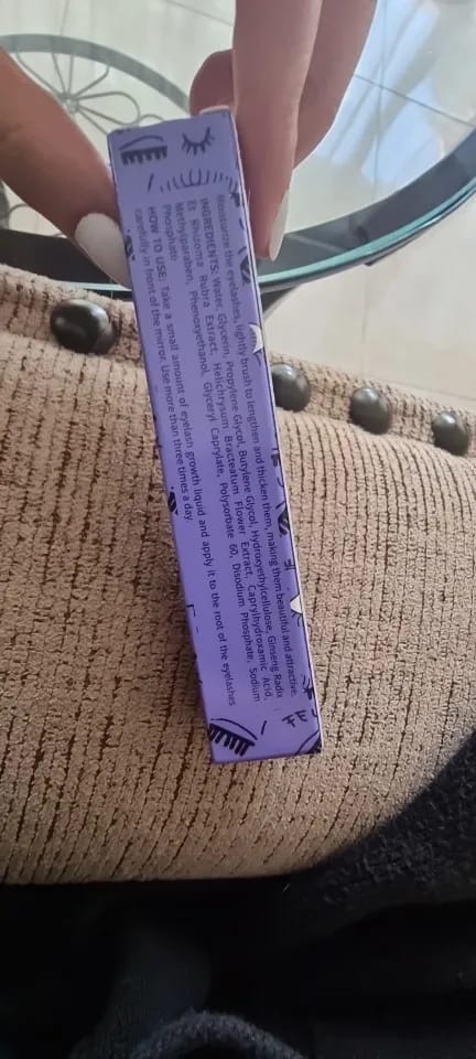 Customer photo review of Hyaluronic Infused Lash Growth Serum Lengthening Thickening — Purple | KIMLUD