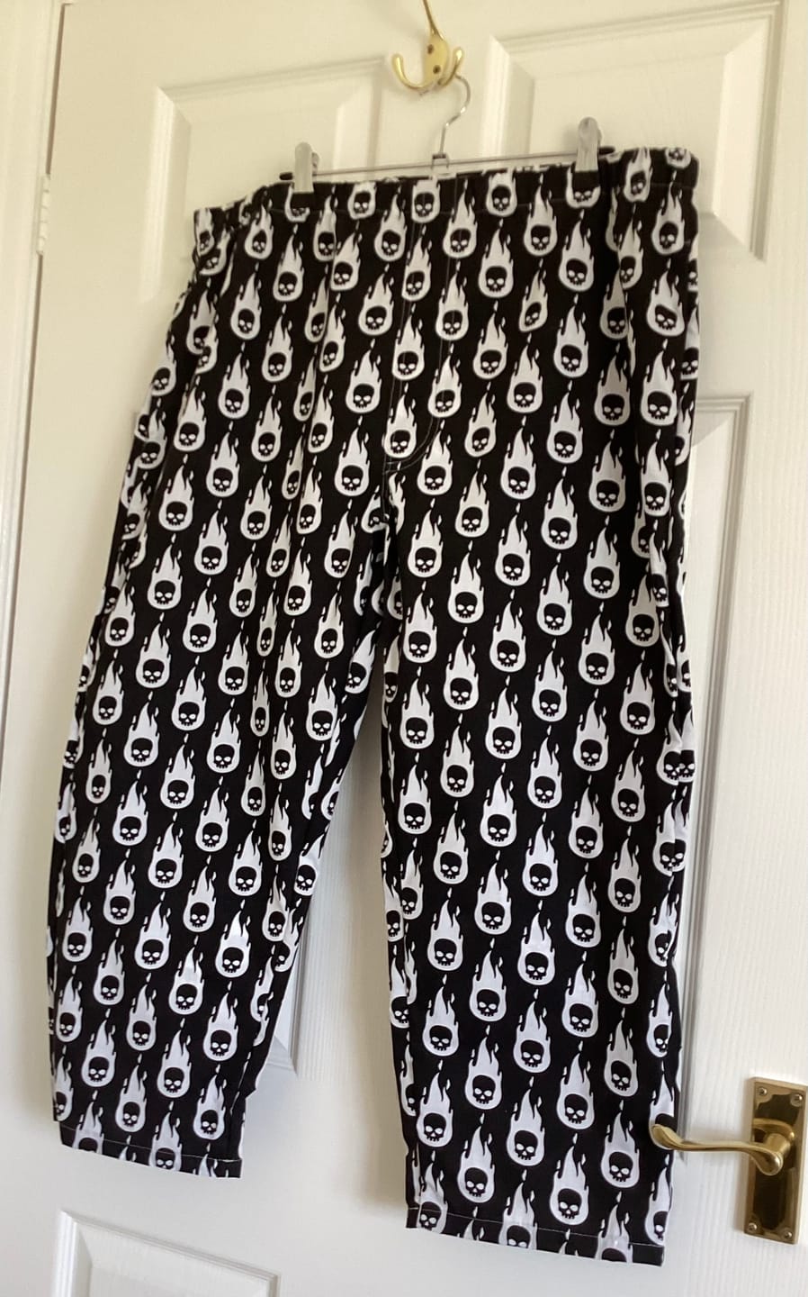 Customer photo review of Flaming Skulls Polycotton Fabric