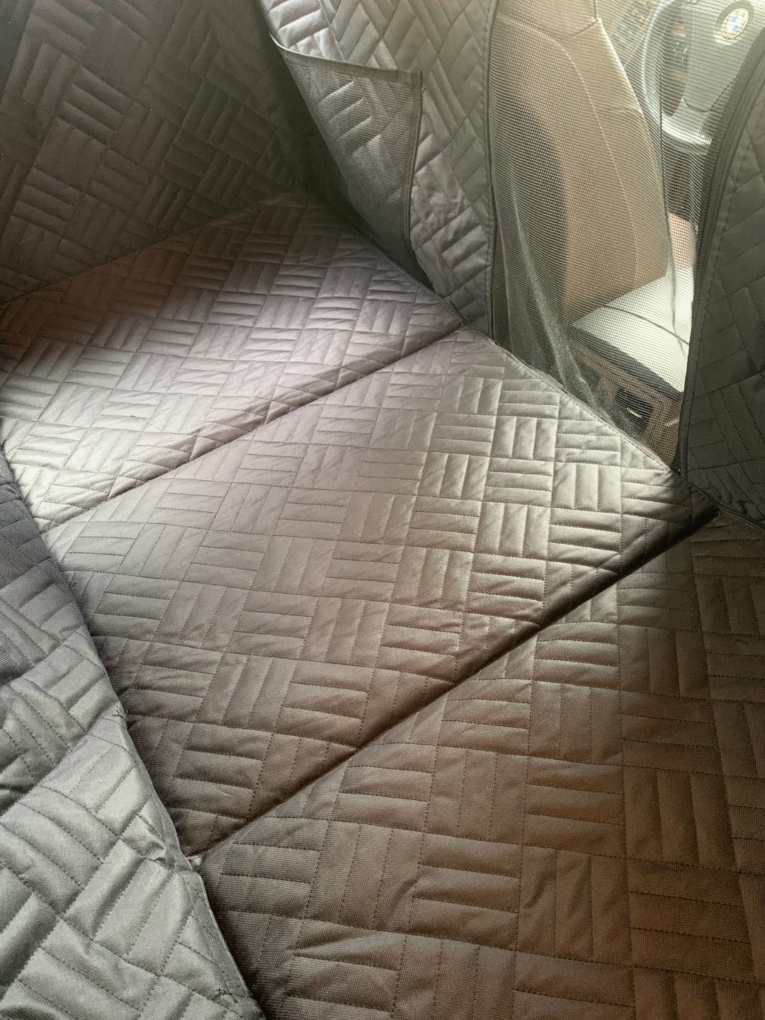 Customer photo review of Dog Car Seat Cover with Hard Bottom