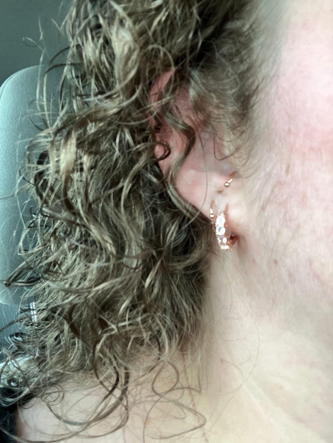 Customer photo review of Bethany 18k White Gold Plated 15mm Hoop Crystal Earrings with Swarovski Crystals