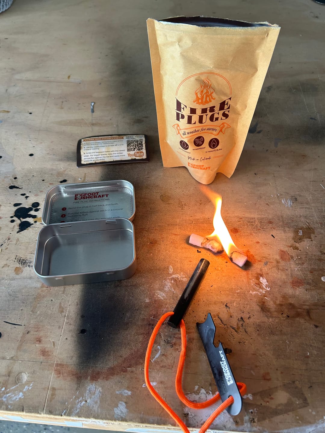 Customer photo review of Mini Survival Fire Starter Kit [MEMORIAL DAY SALE]