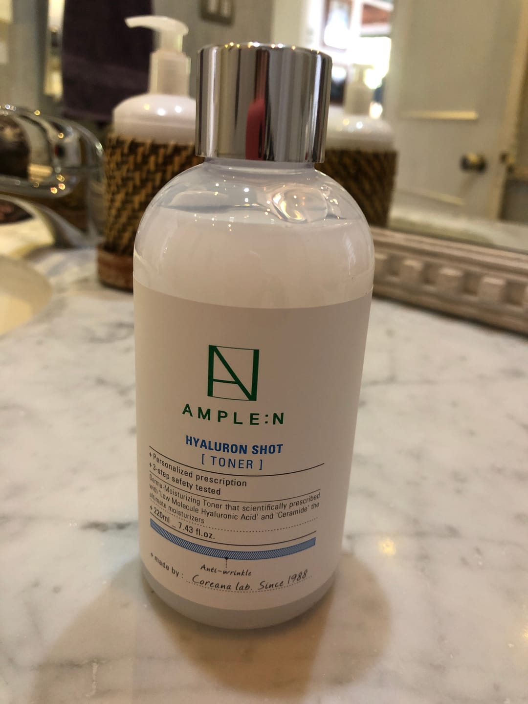 Customer photo review of Tónico Facial Hidratante Amplen Ácido Hialurónico 220ml