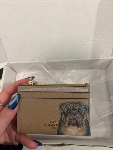 Customer photo review of Coach Mini Skinny Card Wallet with Custom Pet Portrait