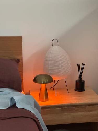 Customer photo review of Portable Metal Touch Lamp | Brassy Gold