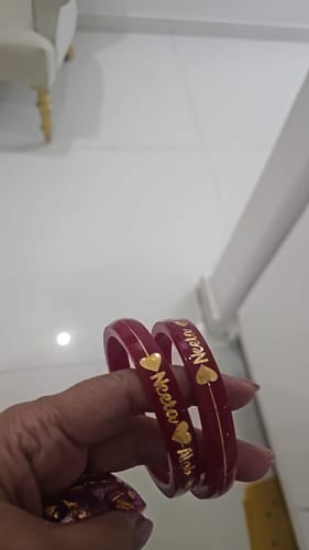 Customer photo review of Anmol Bandhan Gold Bangles –  Love & Togetherness crafted in Gold