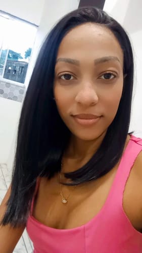 Customer photo review of Lace Front Tela HD Eleny Castanho Escuro - Repartição Livre 13x2