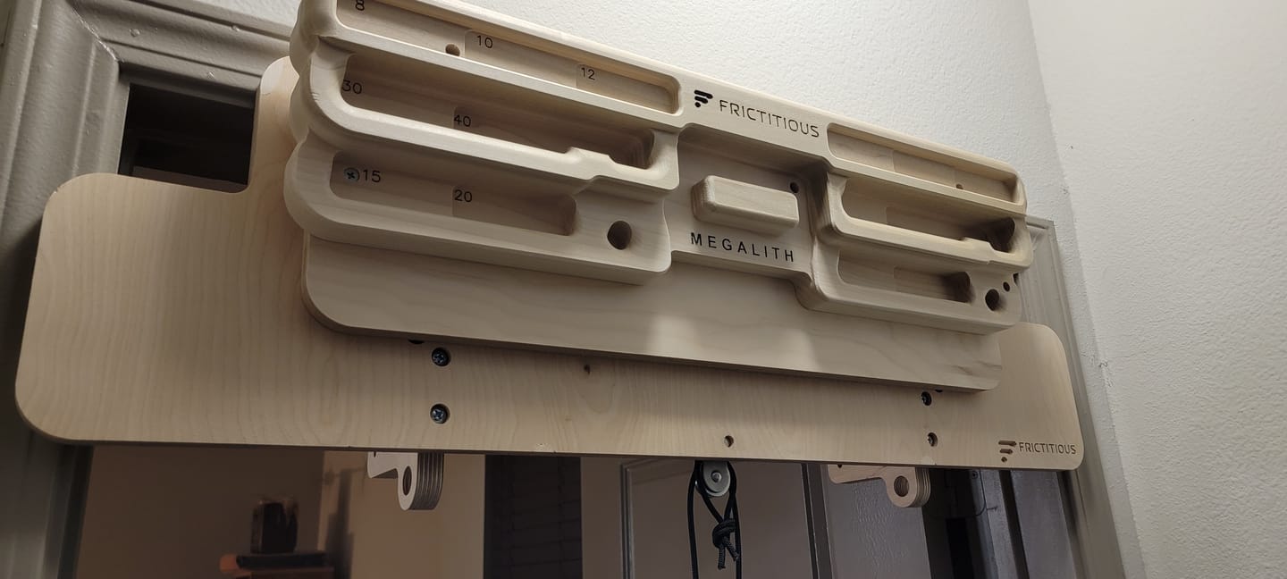 Customer photo review of Hangboard Doorway Mount