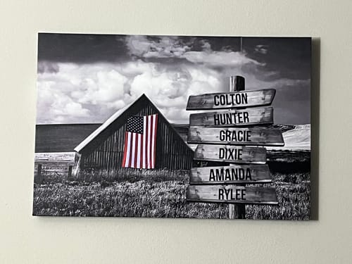 Amy M. review of Family USA Flag Custom Multi Names Personalized Canvas image 1 out of 1