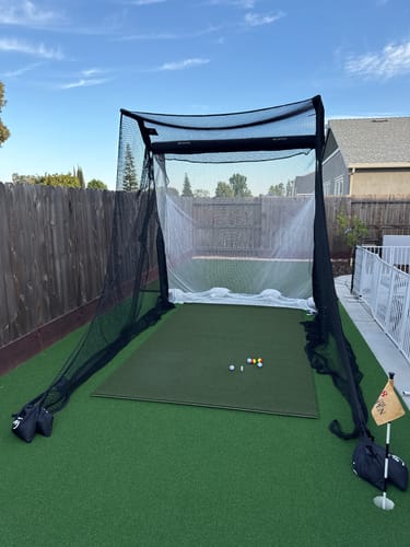 Net Return set up in a backyard