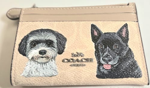 Customer photo review of Coach Mini Skinny Card Wallet with Custom Pet Portrait