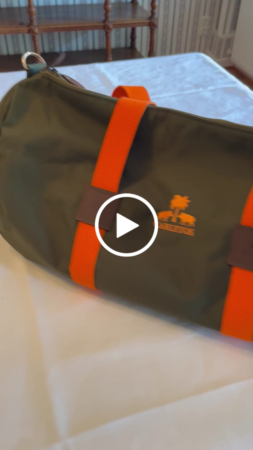 Customer video review of Dufflebag HUNTING KODURA Khaki mit orangenem Gurtband