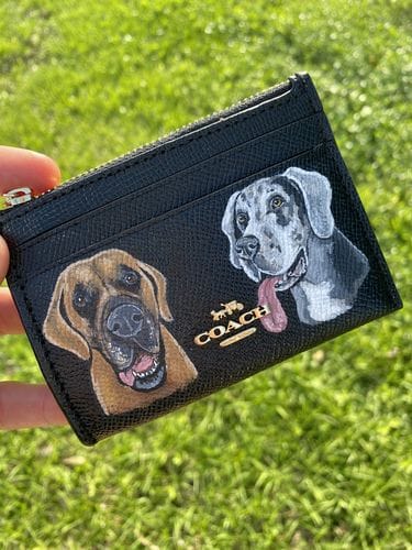 Customer photo review of Coach Wristlet with Custom Pet Portrait