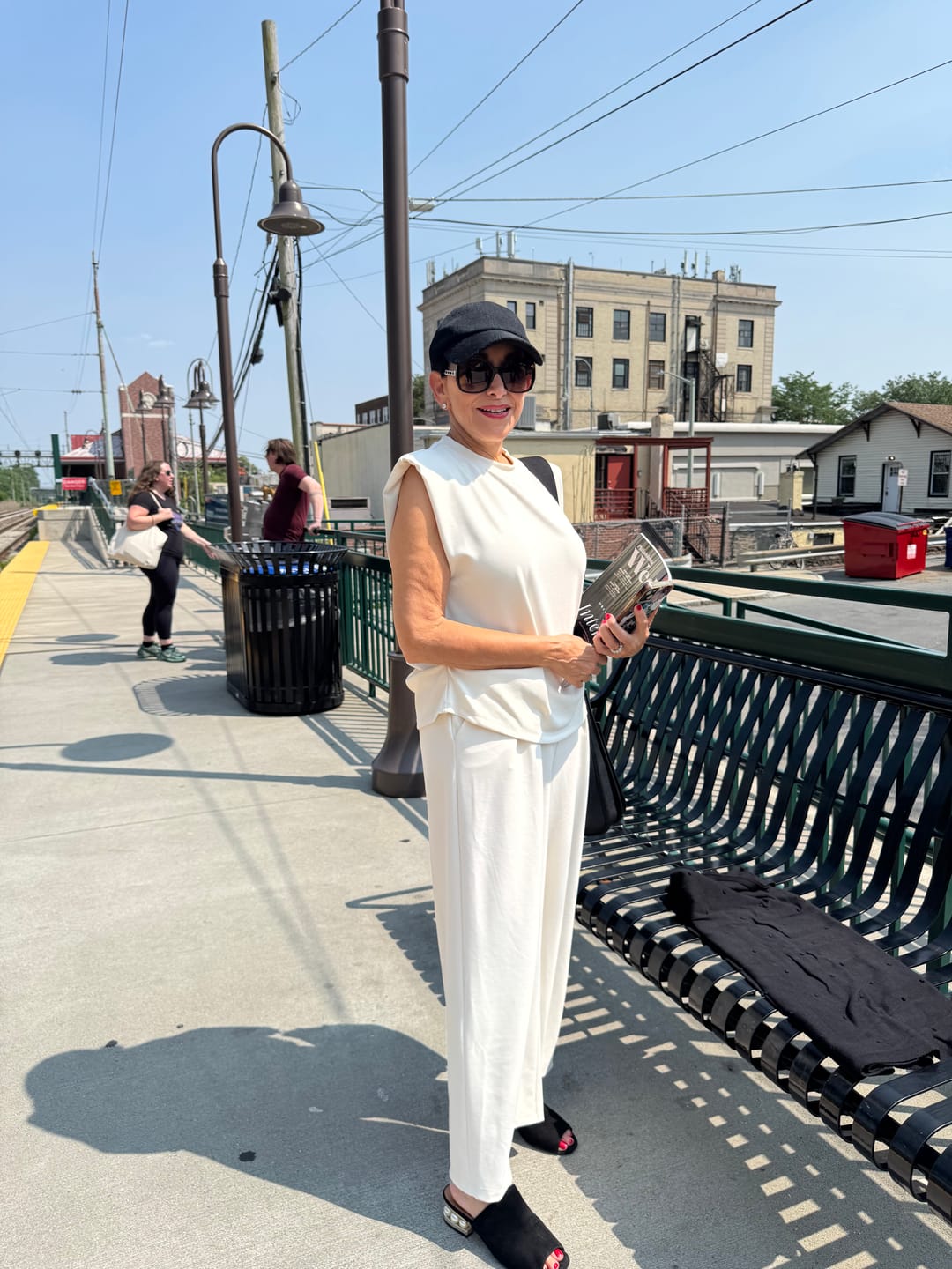 Customer photo review of Bold-Shoulder Sleeveless Top