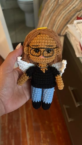 Customer photo review of Dolly® Personalized Crochet Doll with Photo Card