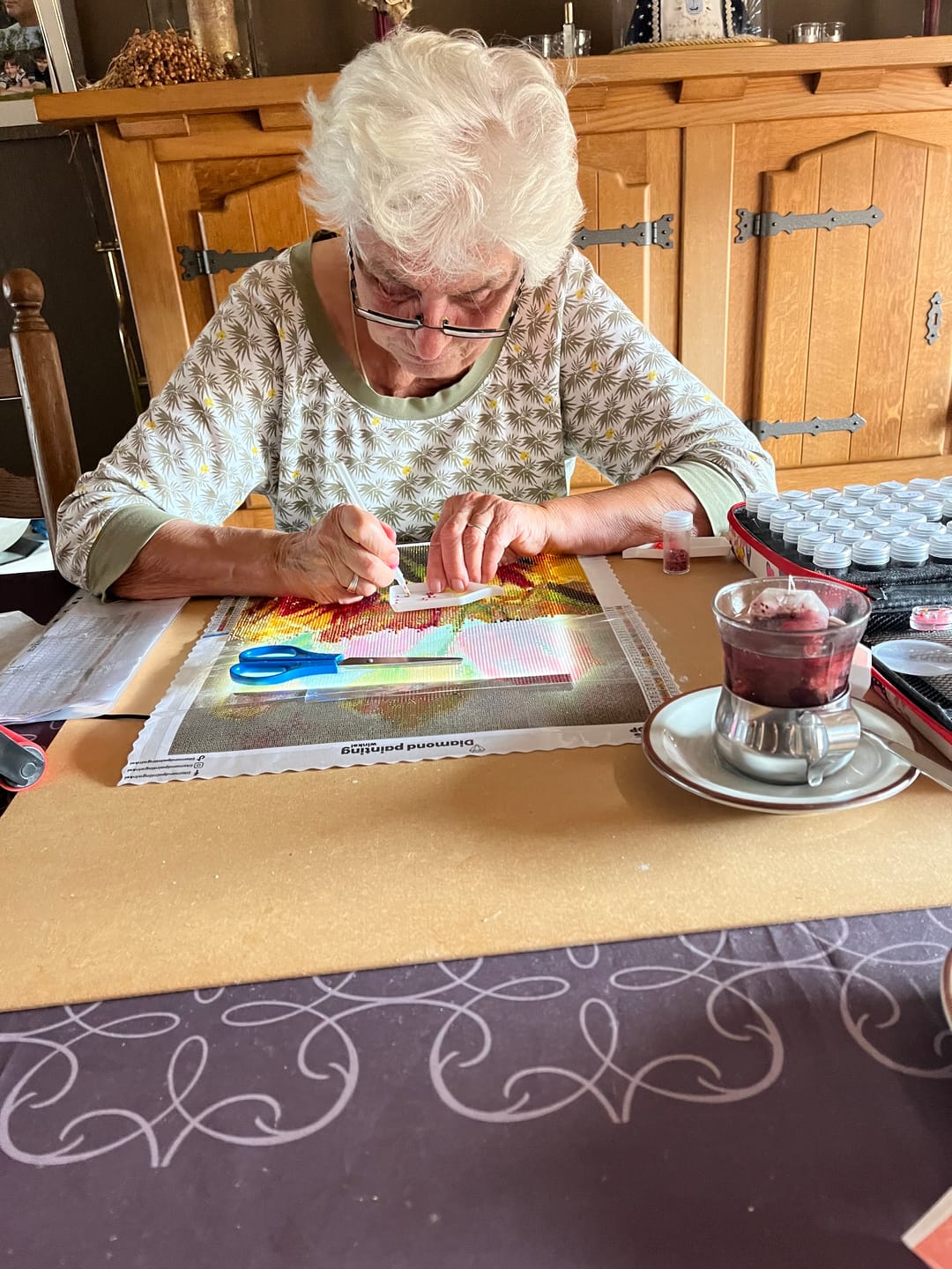 Customer photo review of Vrouw Abstract Kleurrijke Verf