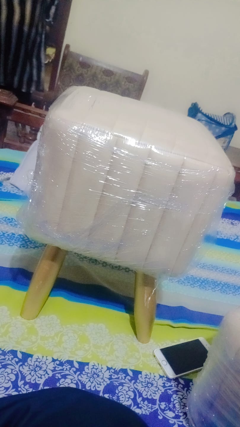 Customer photo review of Wooden Velvet stool Square shape-865