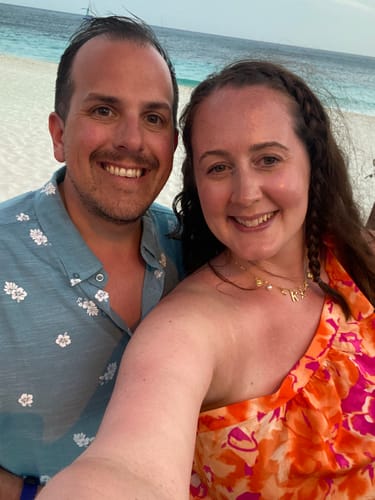 Customer photo review of GOLD OCEAN LETTER NECKLACE