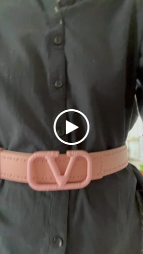 Customer video review of Vlogo Pink Leather Buckle 40mm Pink
