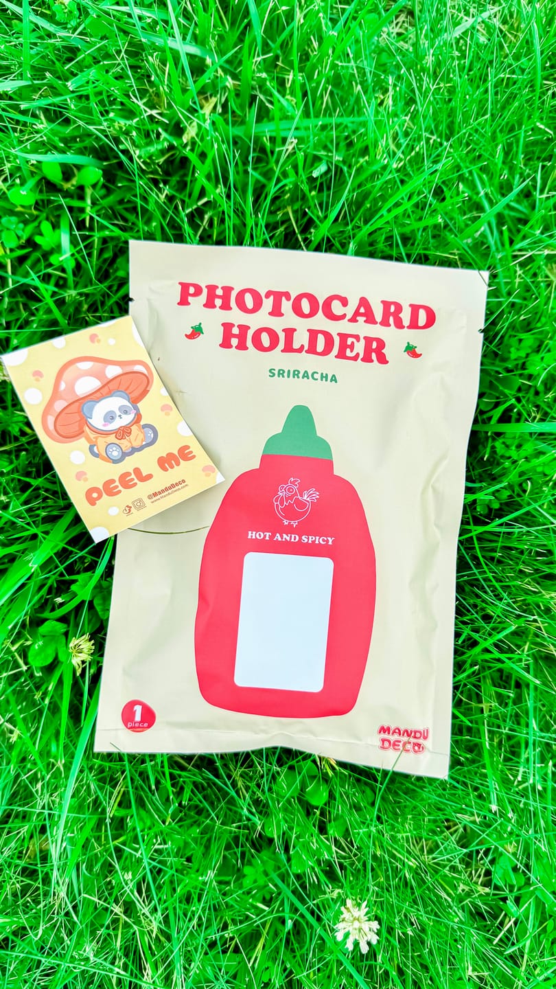 Customer photo review of SRIRACHA PHOTOCARD HOLDER
