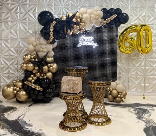 Customer photo review of Black Shimmer Wall Panels – Easy Setup Wedding/Event/Theme Party Decorations