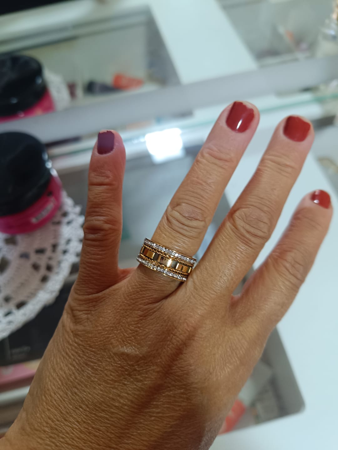Customer photo review of Anel Impulse Banhado em Ouro 18K