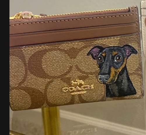 Customer photo review of Coach Mini Skinny Card Wallet with Custom Pet Portrait