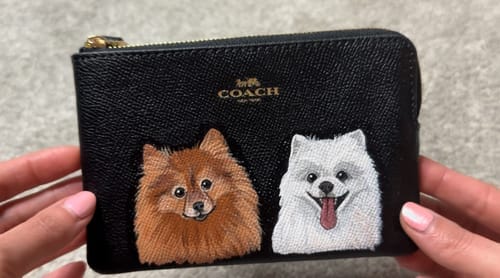 Customer photo review of Coach Wristlet with Custom Pet Portrait