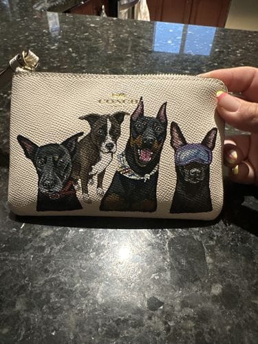 Customer photo review of Coach Wristlet with Custom Pet Portrait