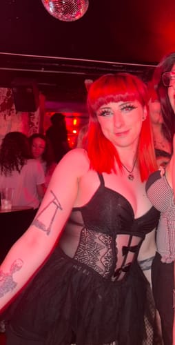 Customer photo review of Elvyra Black Lace Bustier Dress